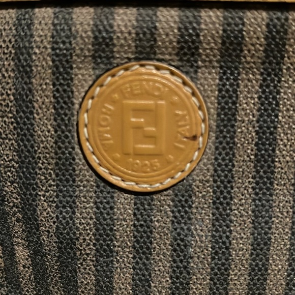 AUTH Vintage FENDI Pequin Stripe Canvas Crossbody Shoulder Bag! AUTHENTIC-Copy - Picture 8 of 17
